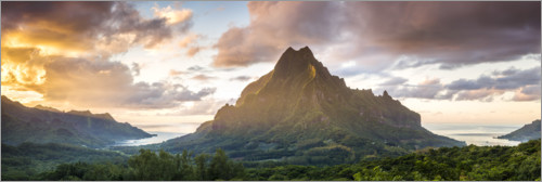 Plakat Sunset over Moorea, French Polynesia