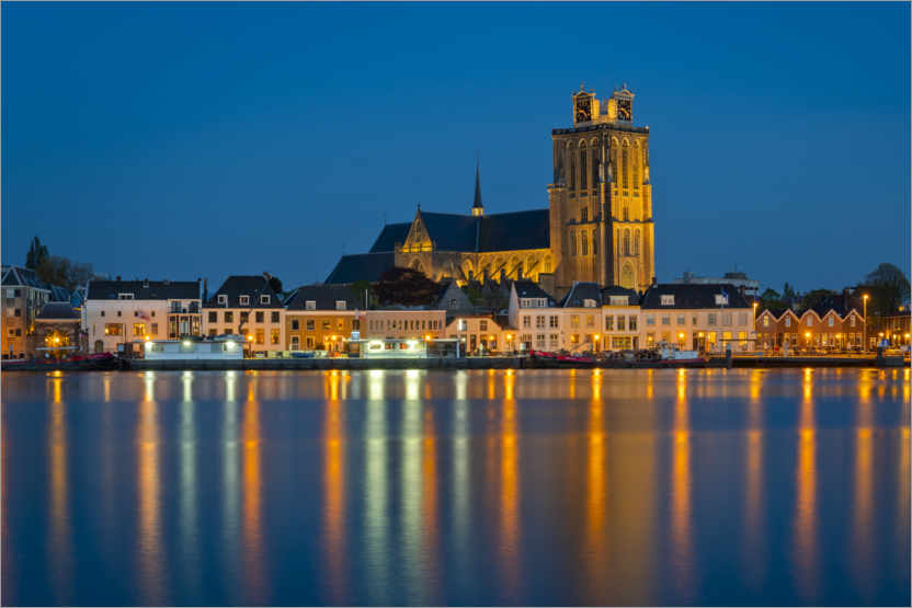 Plakat Church of Dordrecht in the Blue hour