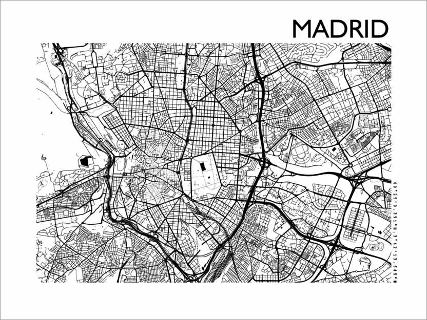 Plakat Madrid city map