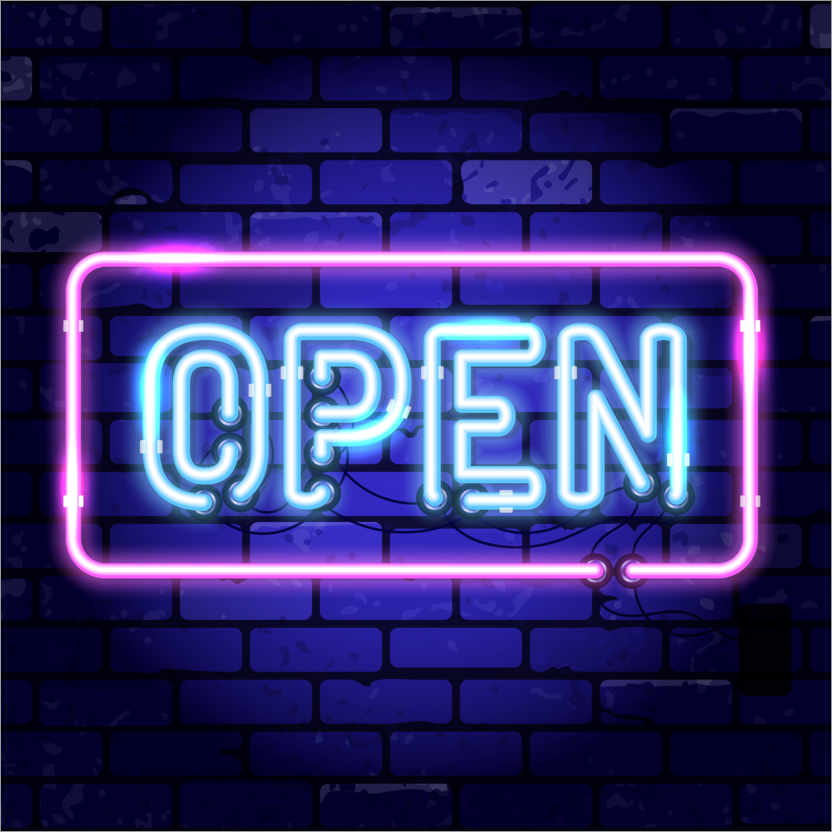 Plakat Open - neon sign
