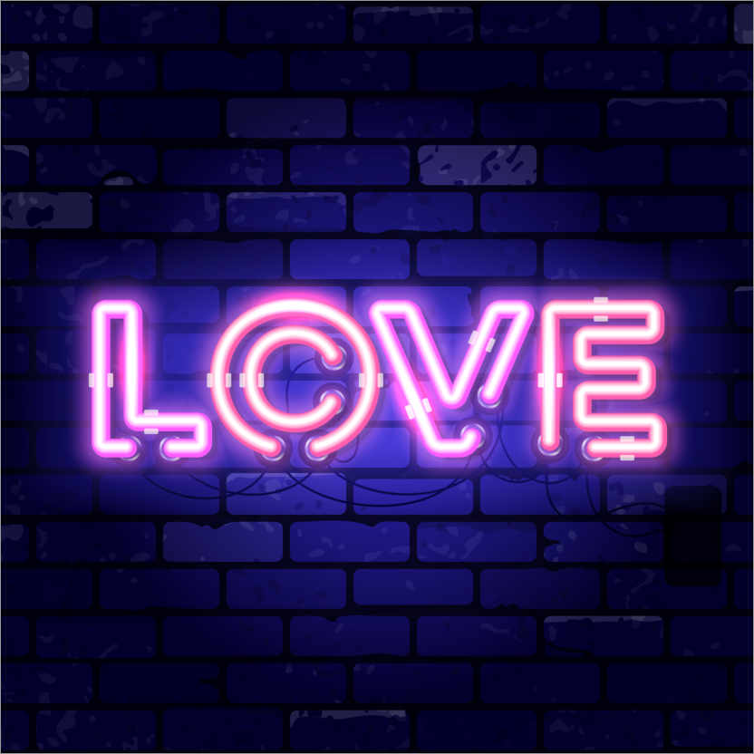 Plakat Love - neon sign
