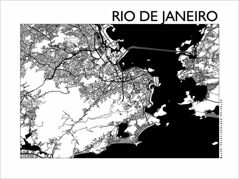 Plakat Map of Rio de Janeiro