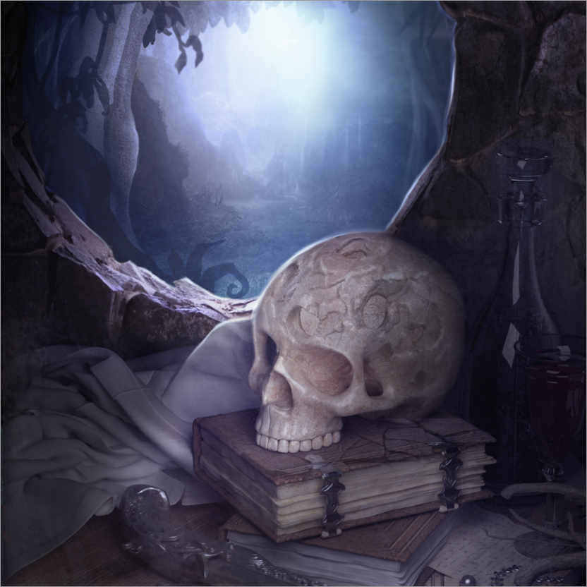 Plakat Books and Skull