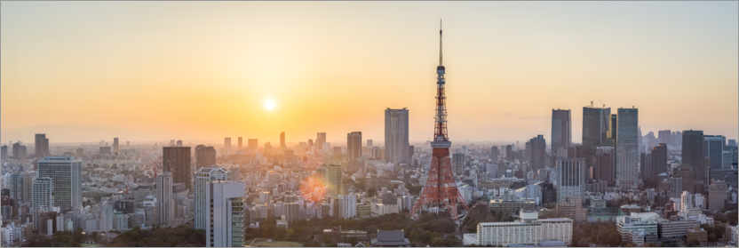 Plakat Tokyo skyline at sunset
