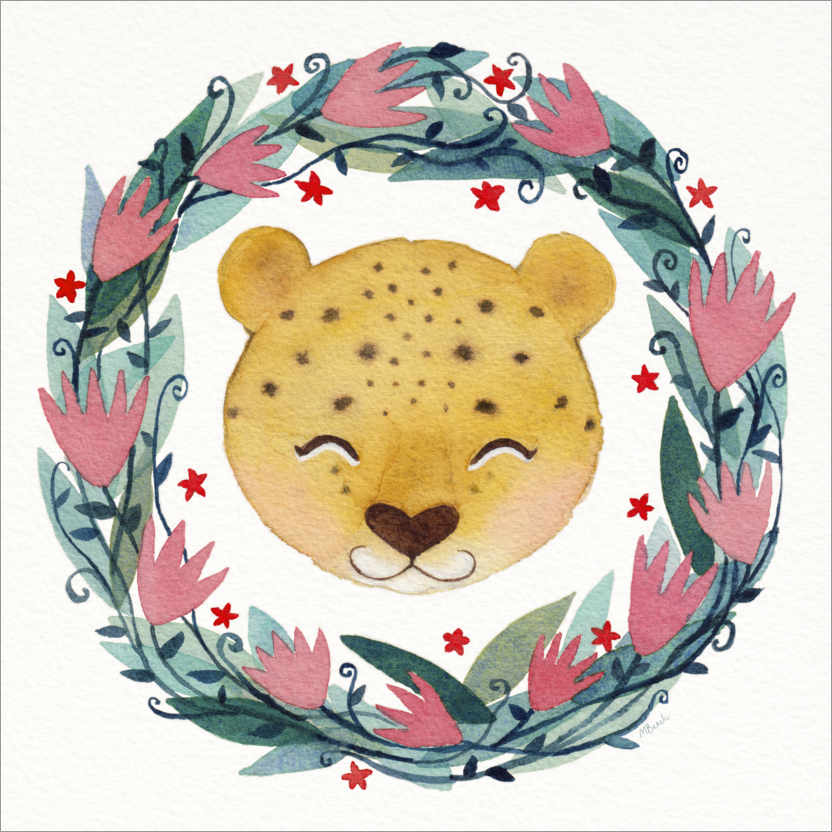 Plakat Baby leopard garland