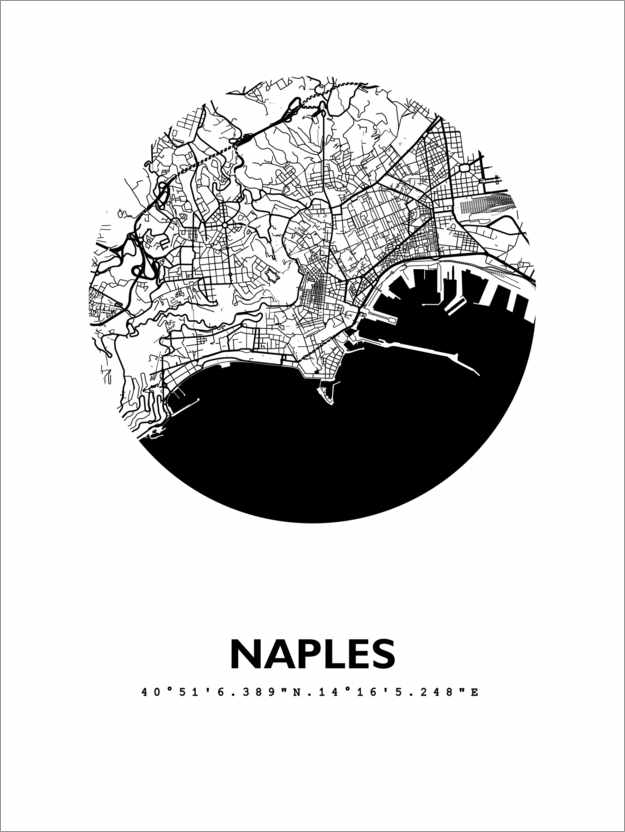 Plakat Map of Naples