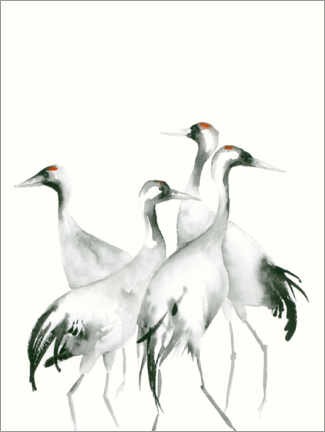 Plakat Four cranes