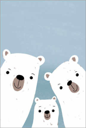 Akrylbillede  Polar bears family - Julia Reyelt