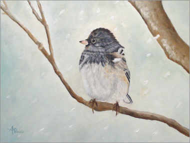 Plakat Bird in the snowstorm