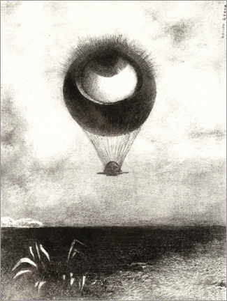 Lærredsbillede  The eye, like a strange balloon - Odilon Redon