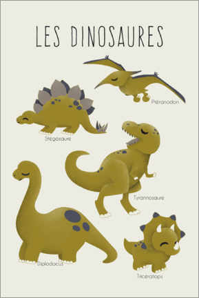 Plakat Les dinosaures (Dinosaurerne, fransk)