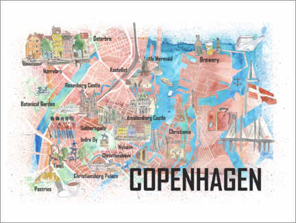 Plakat Copenhagen city map