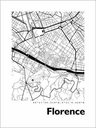Plakat Florence city map