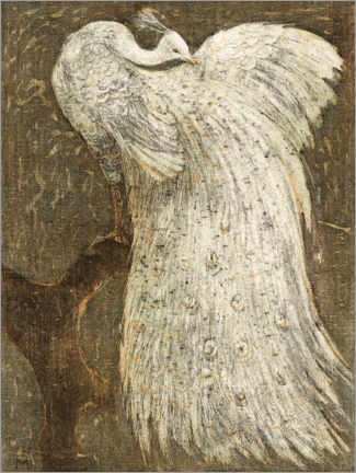 Akrylbillede  White peacock on a branch - Theo van Hoytema
