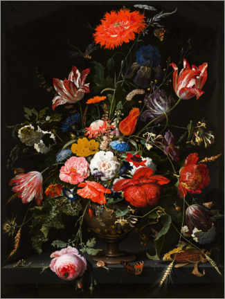Plakat Flowers in a metal vase