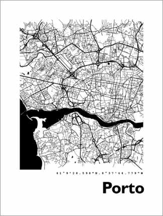 Plakat  Porto city map - 44spaces