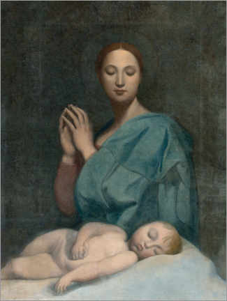 Plakat Virgin with the sleeping baby Jesus
