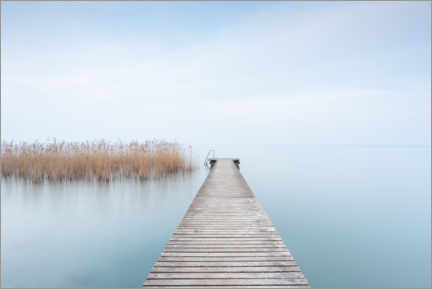 Print på skumplade  Quiet morning at Garda Lake, Italy - Philipp Dase