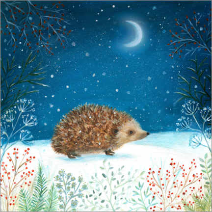 Plakat  Hedgehog in search of berries - Ileana Oakely