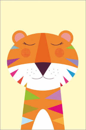 Plakat Tiger with rainbow stripes