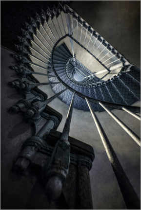 Plakat Blue spiral staircase