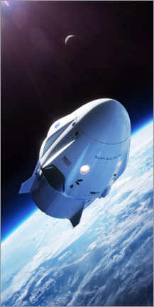 Plakat SpaceX crew dragon in orbit