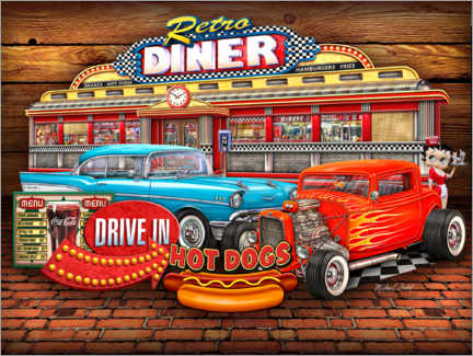 Akrylbillede  Retro Diner - Michael Fishel