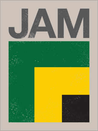 Lærredsbillede  Jamaica retro flag - Swissty