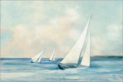 Plakat Sailing boats at sunrise
