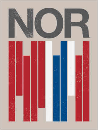 Plakat  Norway retro flag - Swissty