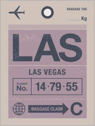 Lærredsbillede  Las Vegas travel label - Swissty