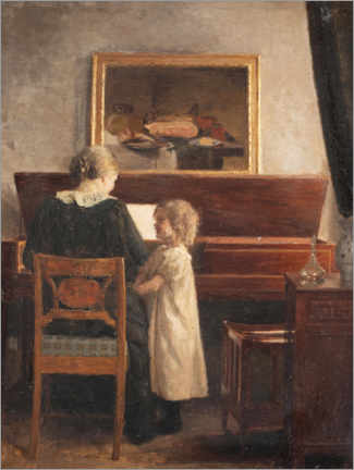 Selvklæbende plakat  Ved klaveret - Peter Vilhelm Ilsted