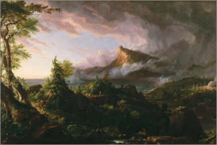 Print på skumplade  The Course of Empire - The Savage State - Thomas Cole
