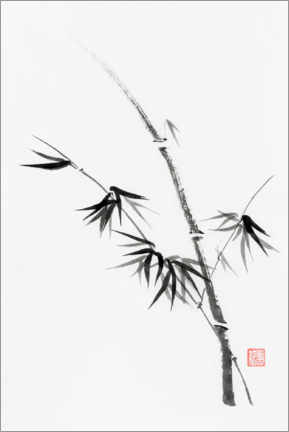Lærredsbillede  Bamboo stem with leaves - Maxim Images