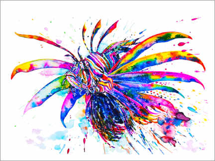 Selvklæbende plakat  Rainbow Lionfish - Zaira Dzhaubaeva