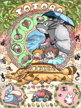 Print på skumplade  My Neighbor Totoro