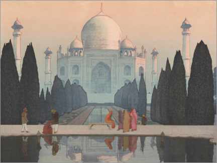 Lærredsbillede  Morning mist in the Taj Mahal - Yoshida Hiroshi