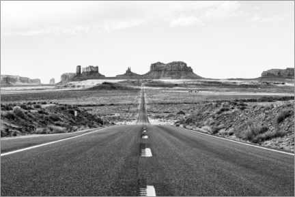 Akrylbillede  Black Arizona - Monument Valley Road - Philippe HUGONNARD