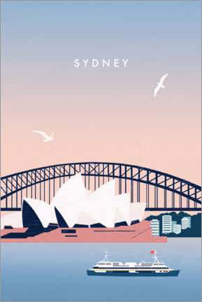 Lærredsbillede  Sydney Travel Poster - Katinka Reinke