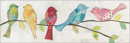 Print på træ  Spring birds - Courtney Prahl