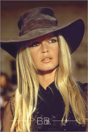 Lærredsbillede  Brigitte Bardot with a cowboy hat