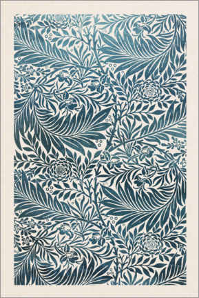 Print på aluminium  Larkspur, blue - William Morris