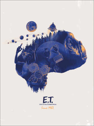 Plakat  E.T. - Blue Collage