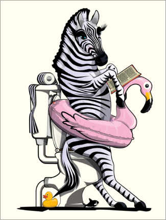 Lærredsbillede  Zebra on the toilet - Wyatt9