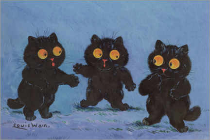 Plakat Three Black Kittens