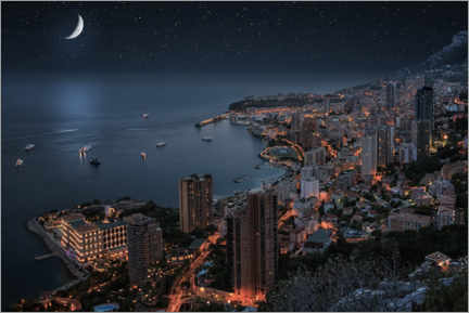 Plakat Monaco at night
