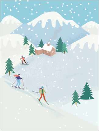 Print på skumplade  Nordic Skiing - Elisandra Sevenstar