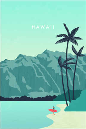 Lærredsbillede  Hawaii Illustration - Katinka Reinke