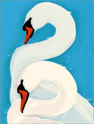 Plakat Two Swans in Love