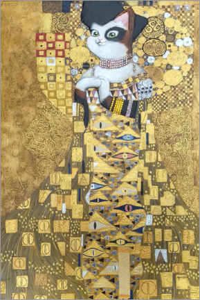 Print på træ  Catstav Klimt - Portrait of Adele Bloch-Meower - María Paiz